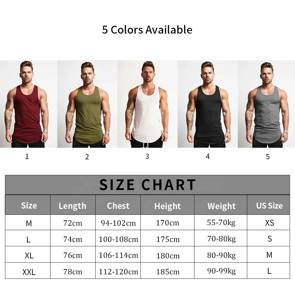 Quality Cotton Sportswear Fitness Undershirts Blank Tank Top With Logo Low MOQ Men Sleeveless Summer Vest Sports Tank Tops