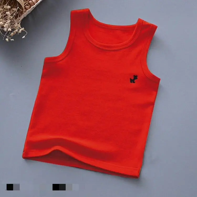 Camisetas de moda para niños y niñas, camiseta gráfica de Color caramelo para bebés, camisetas sin mangas, ropa de verano para niños