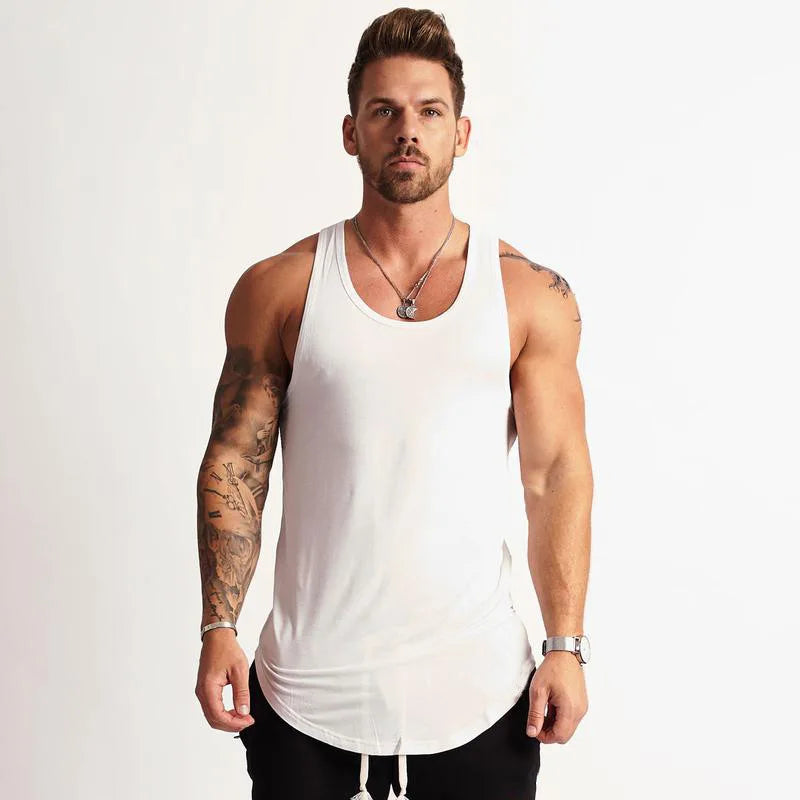 Quality Cotton Sportswear Fitness Undershirts Blank Tank Top With Logo Low MOQ Men Sleeveless Summer Vest Sports Tank Tops