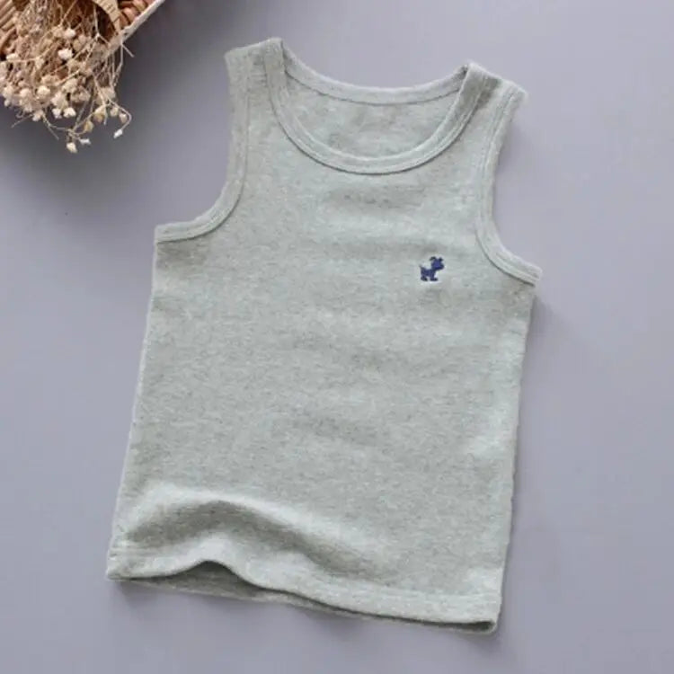 Camisetas de moda para niños y niñas, camiseta gráfica de Color caramelo para bebés, camisetas sin mangas, ropa de verano para niños