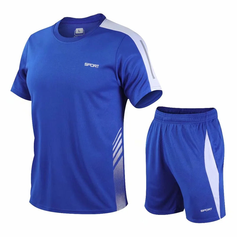 Conjuntos de ropa de correr para adultos, Jersey de fútbol, uniformes de entrenamiento deportivo de manga corta, camisetas de fútbol, chándal para hombre