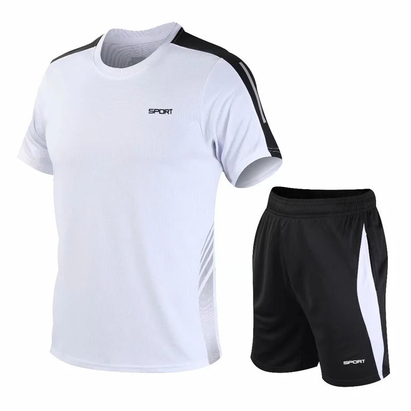 Conjuntos de ropa de correr para adultos, Jersey de fútbol, uniformes de entrenamiento deportivo de manga corta, camisetas de fútbol, chándal para hombre