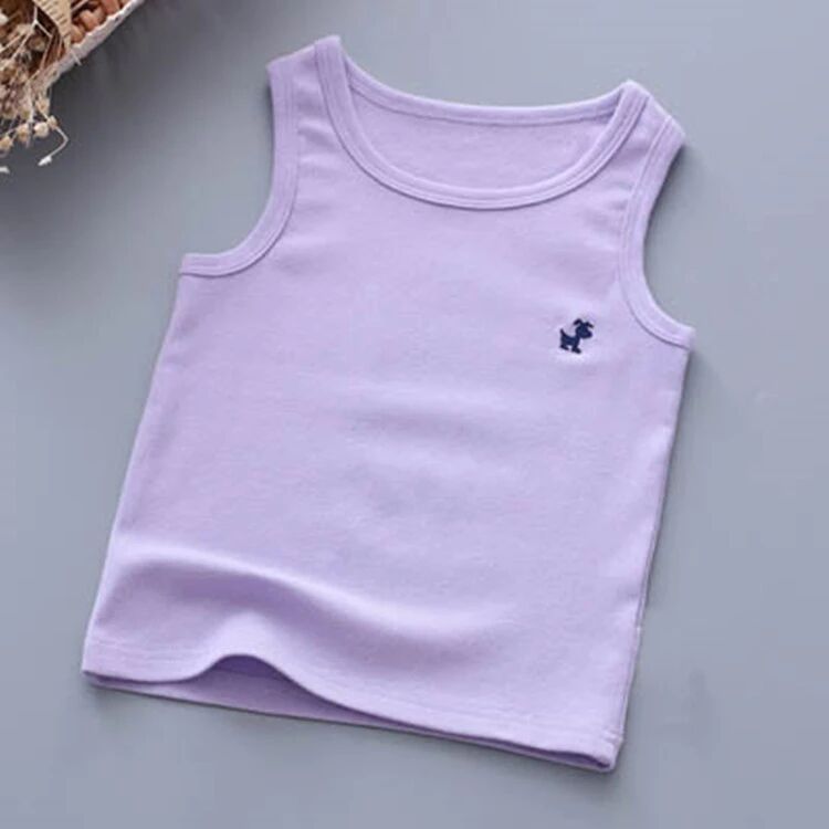Camisetas de moda para niños y niñas, camiseta gráfica de Color caramelo para bebés, camisetas sin mangas, ropa de verano para niños