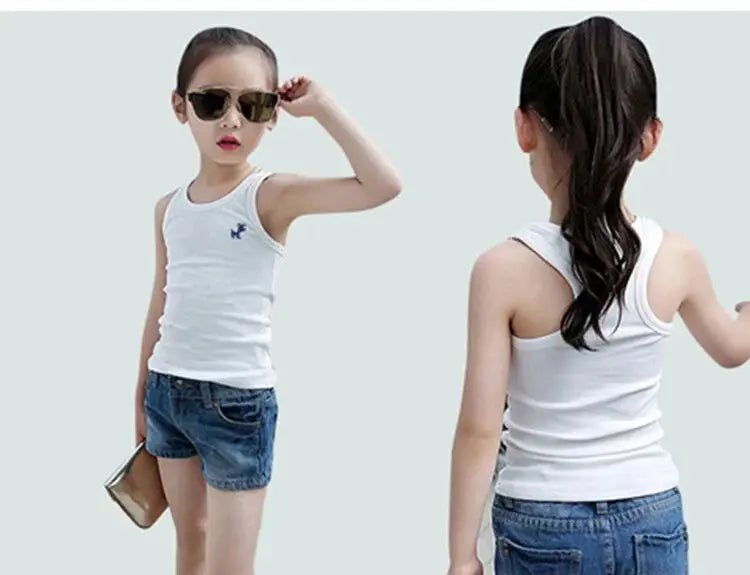 Camisetas de moda para niños y niñas, camiseta gráfica de Color caramelo para bebés, camisetas sin mangas, ropa de verano para niños