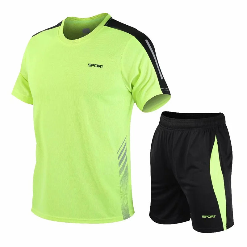 Conjuntos de ropa de correr para adultos, Jersey de fútbol, uniformes de entrenamiento deportivo de manga corta, camisetas de fútbol, chándal para hombre