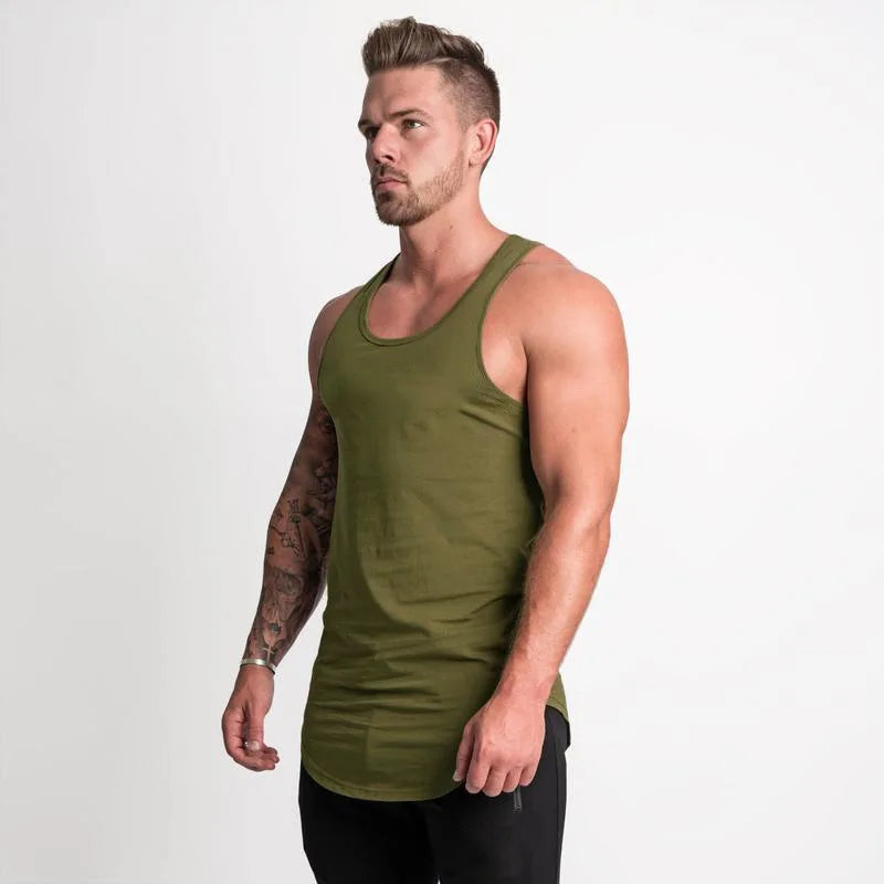 Quality Cotton Sportswear Fitness Undershirts Blank Tank Top With Logo Low MOQ Men Sleeveless Summer Vest Sports Tank Tops