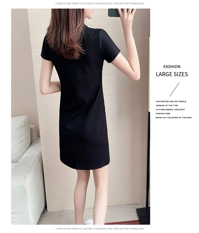 Summer Straight Minimalist Casual Letter Short Sleeve T-shirt Skirt