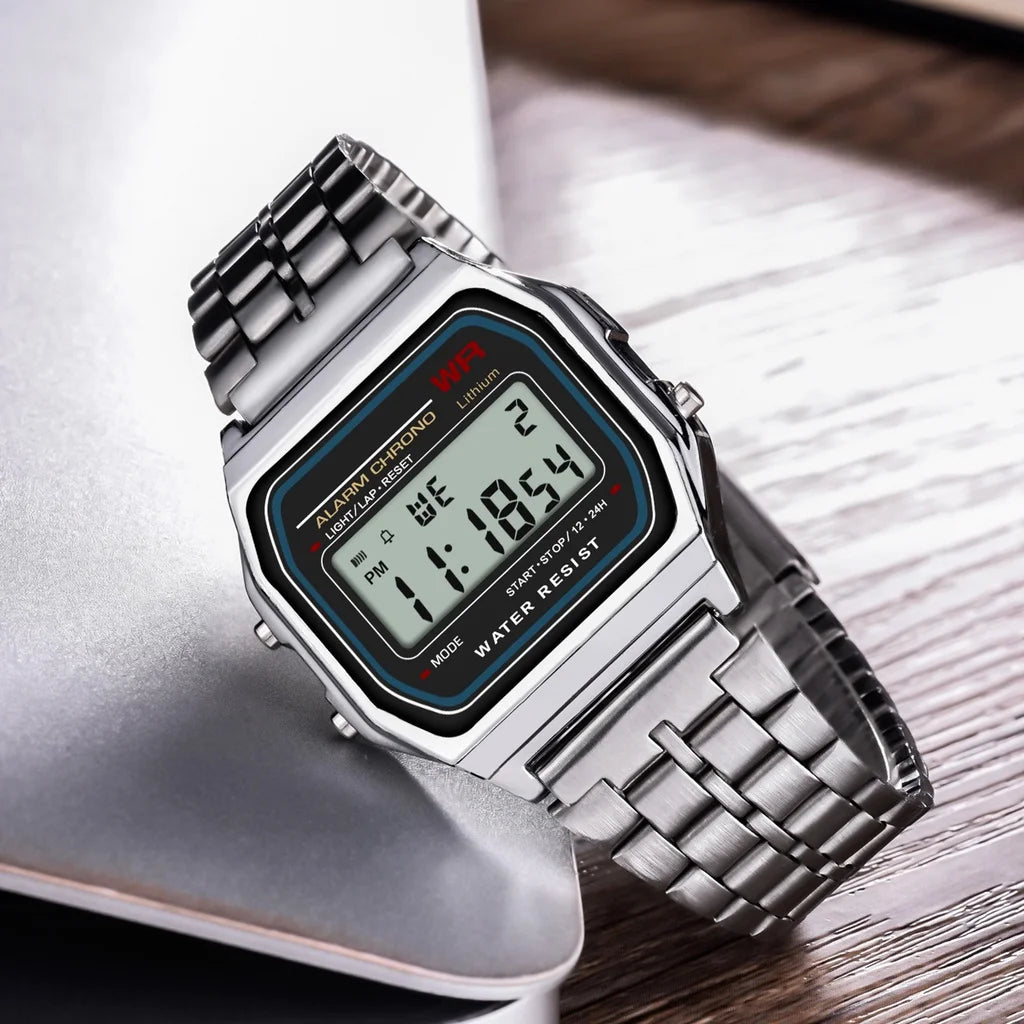 2025 relojes digitales para hombres, reloj de pulsera deportivo resistente al agua, reloj de pulsera LED electrónico dorado para mujeres, reloj informal para hombre