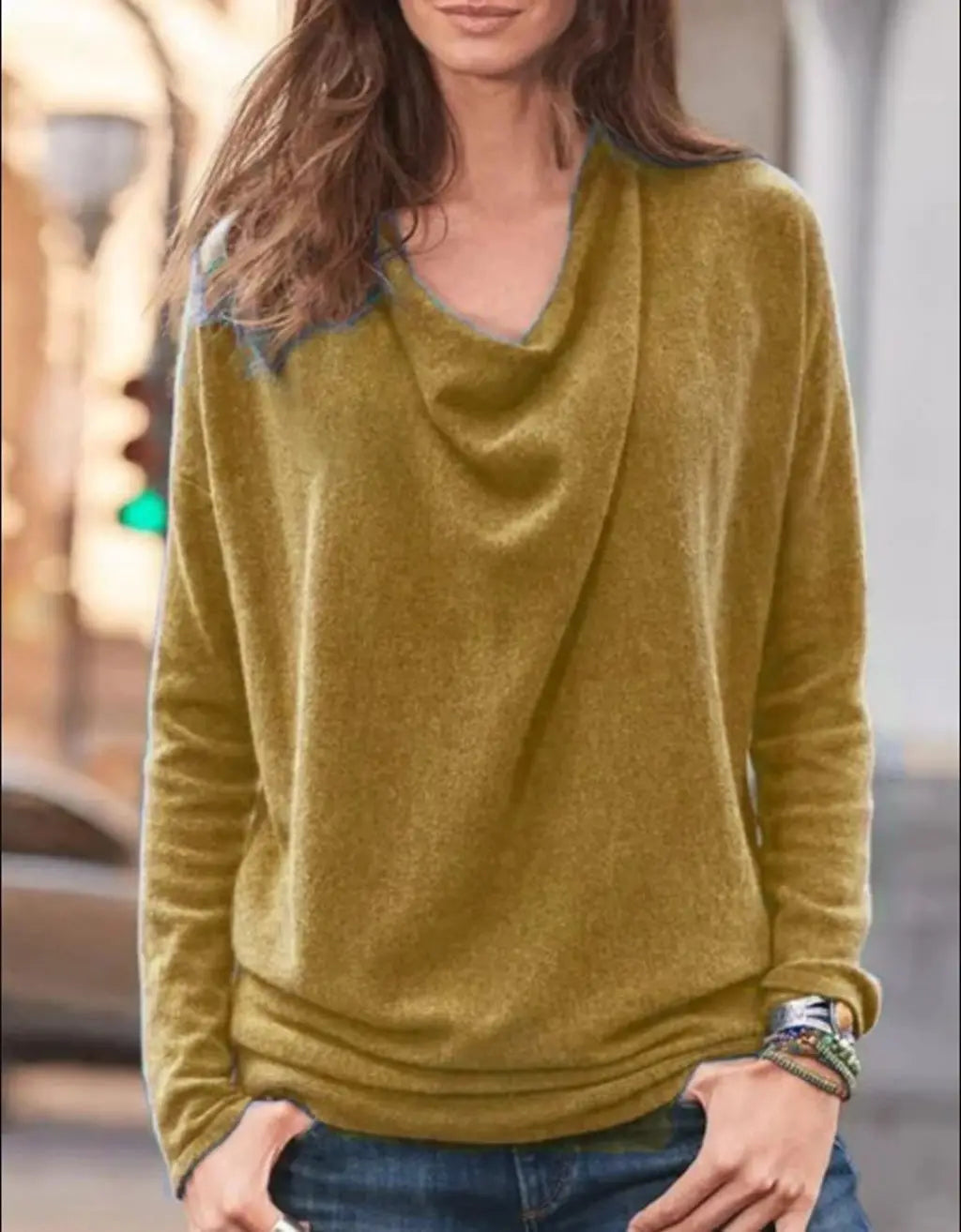 Camiseta elegante de manga larga a la moda para mujer, nueva camiseta, Tops para mujer, Camisetas Mujeres Tendencias 2024, 2024
