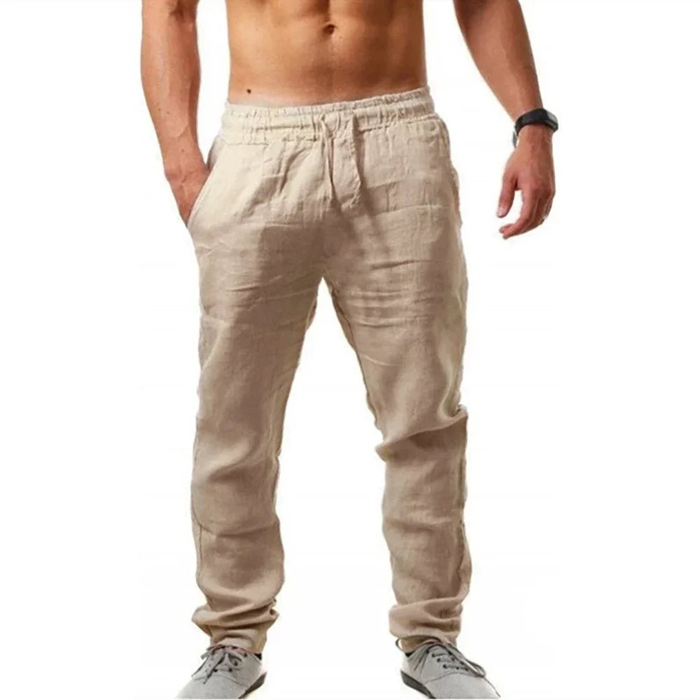 Pantalones informales para hombre, pantalones transpirables de alta calidad para verano, pantalones de chándal de Color sólido, pantalones deportivos para correr, ropa de calle deportiva