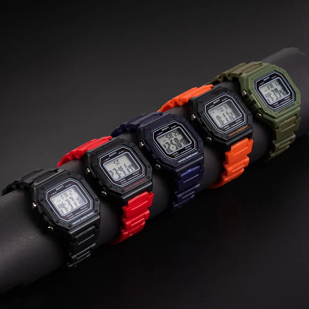 2025 relojes digitales para hombres, reloj de pulsera deportivo resistente al agua, reloj de pulsera LED electrónico dorado para mujeres, reloj informal para hombre