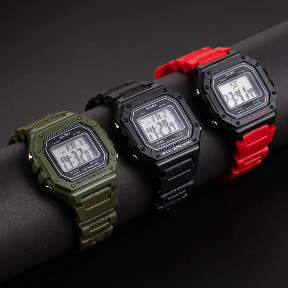2025 relojes digitales para hombres, reloj de pulsera deportivo resistente al agua, reloj de pulsera LED electrónico dorado para mujeres, reloj informal para hombre