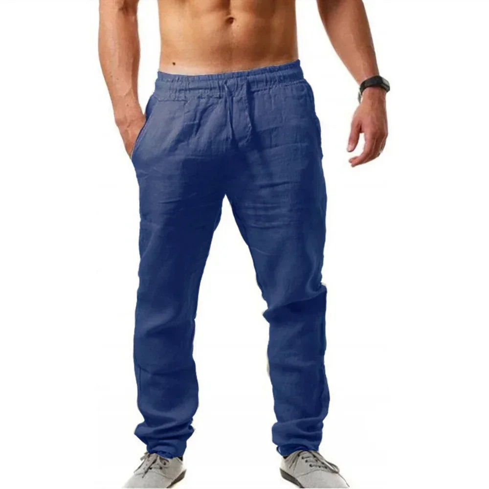Pantalones informales para hombre, pantalones transpirables de alta calidad para verano, pantalones de chándal de Color sólido, pantalones deportivos para correr, ropa de calle deportiva