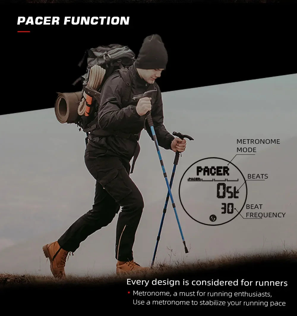 NORTH EDGE ALPS Reloj digital de fibra de carbono para hombre Shock Militray Sports Super ligero Brújula para exteriores Relojes de pulsera impermeables de 50 M