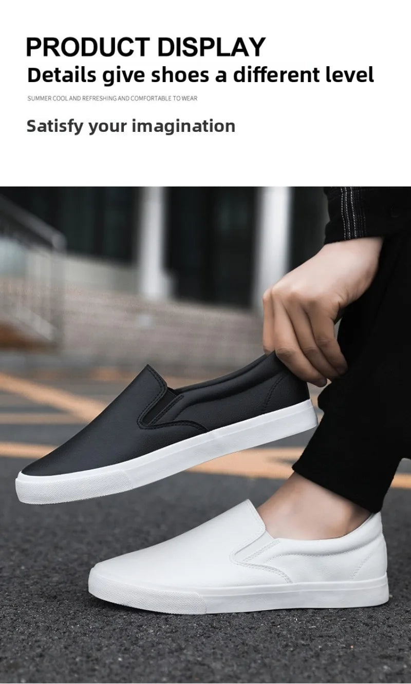 Zapatos Informales De Cuero Para Hombre, Calzado Plano Conciso, Mocasines Sin Cordones, 2 Colores, Moda De Primavera, Novedad