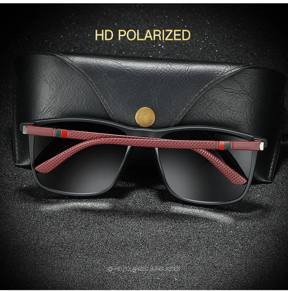 Gafas de sol deportivas para hombre, lentes de sol cuadradas polarizadas, cómodas, ligeras, accesorio con Origina UV400