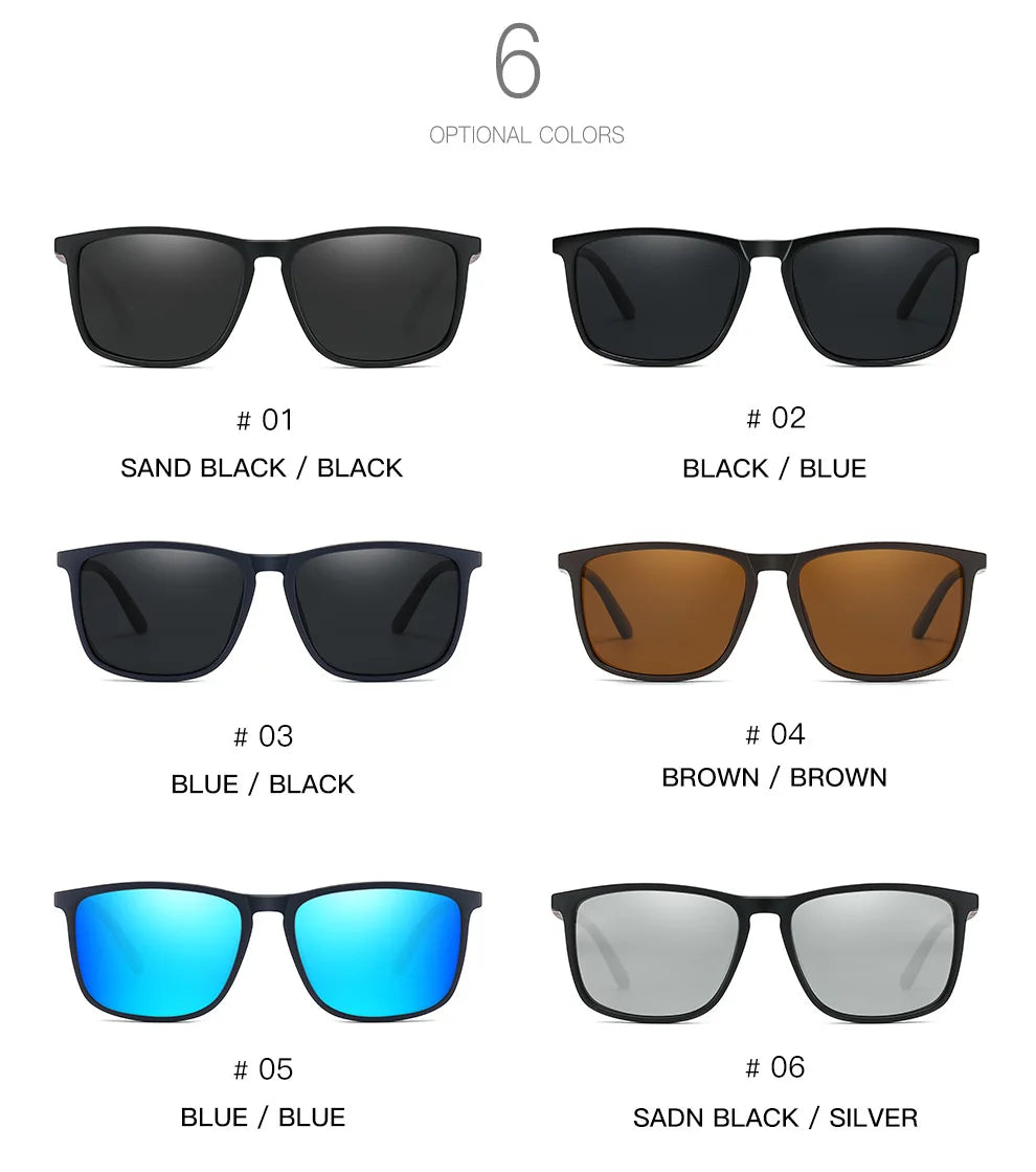 Gafas de sol deportivas para hombre, lentes de sol cuadradas polarizadas, cómodas, ligeras, accesorio con Origina UV400