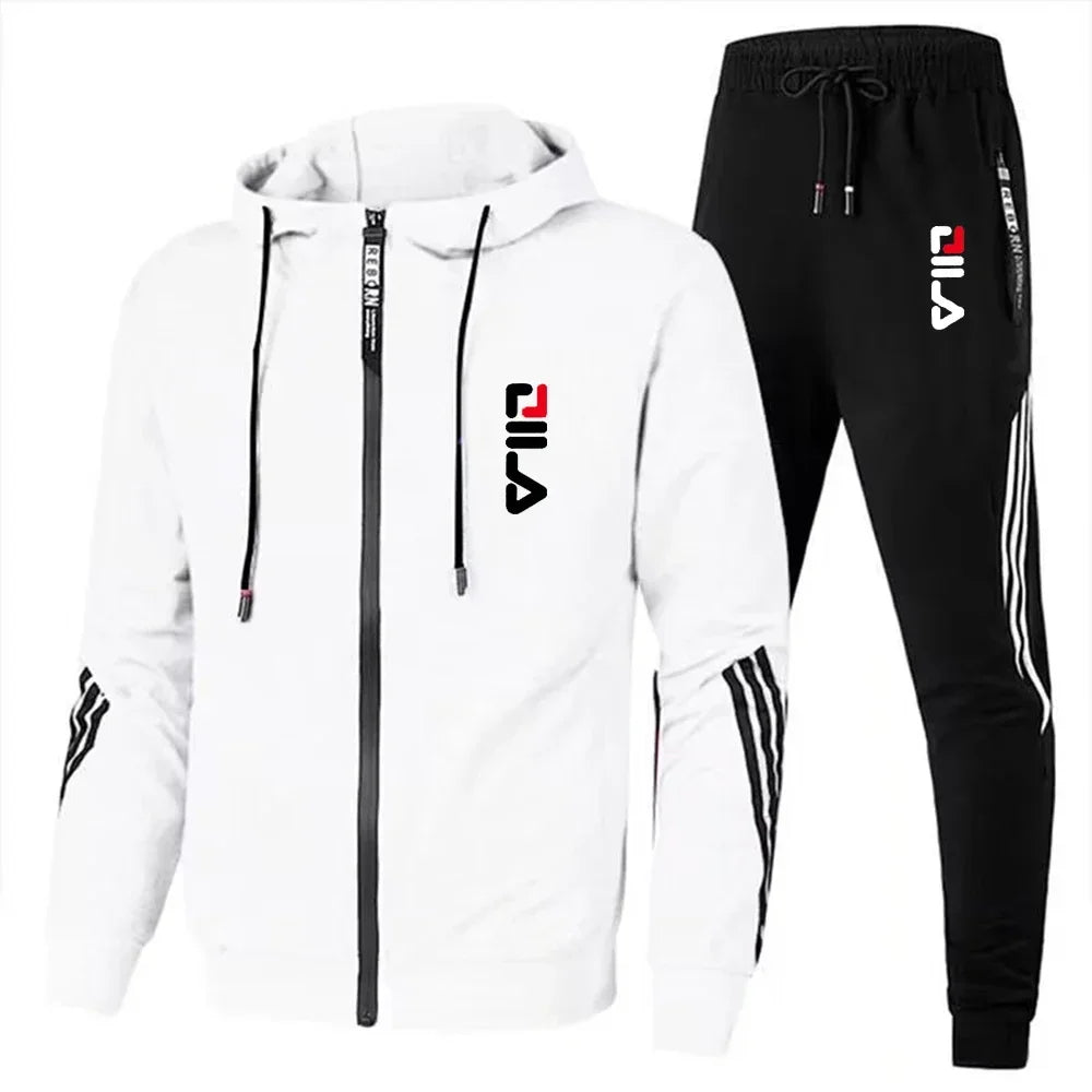 Conjunto de ropa deportiva para hombre para primavera y otoño 2025: chaqueta deportiva casual + pantalón deportivo, moda jogging y traje deportivo elegante.
