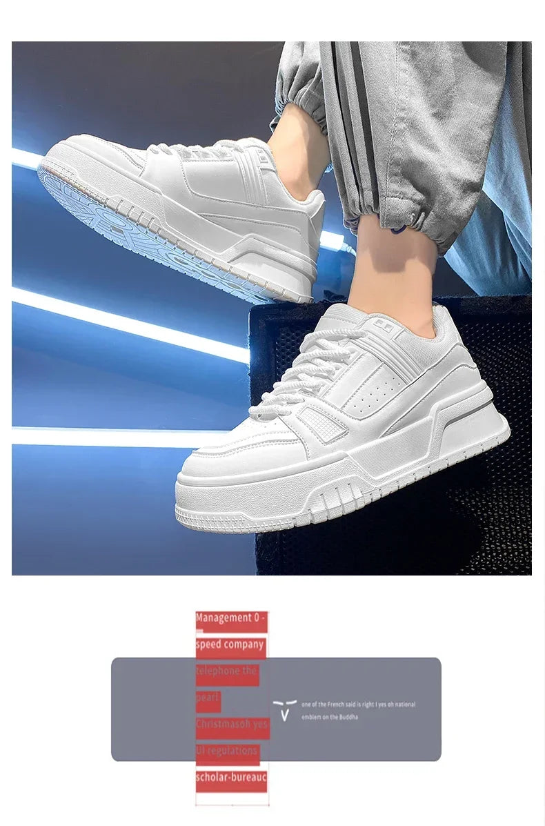 2025 nuevos zapatos de hombre tendencia de primavera todos los deportes ocio Color sólido zapatos bajos suelas gruesas aumentar la marea del pan zapatos