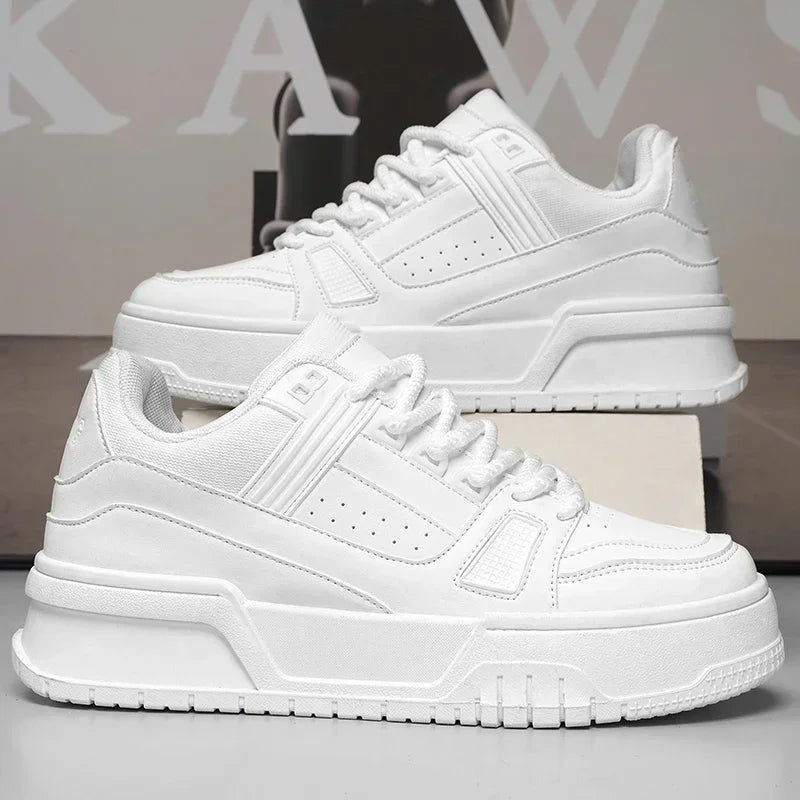 2025 nuevos zapatos de hombre tendencia de primavera todos los deportes ocio Color sólido zapatos bajos suelas gruesas aumentar la marea del pan zapatos