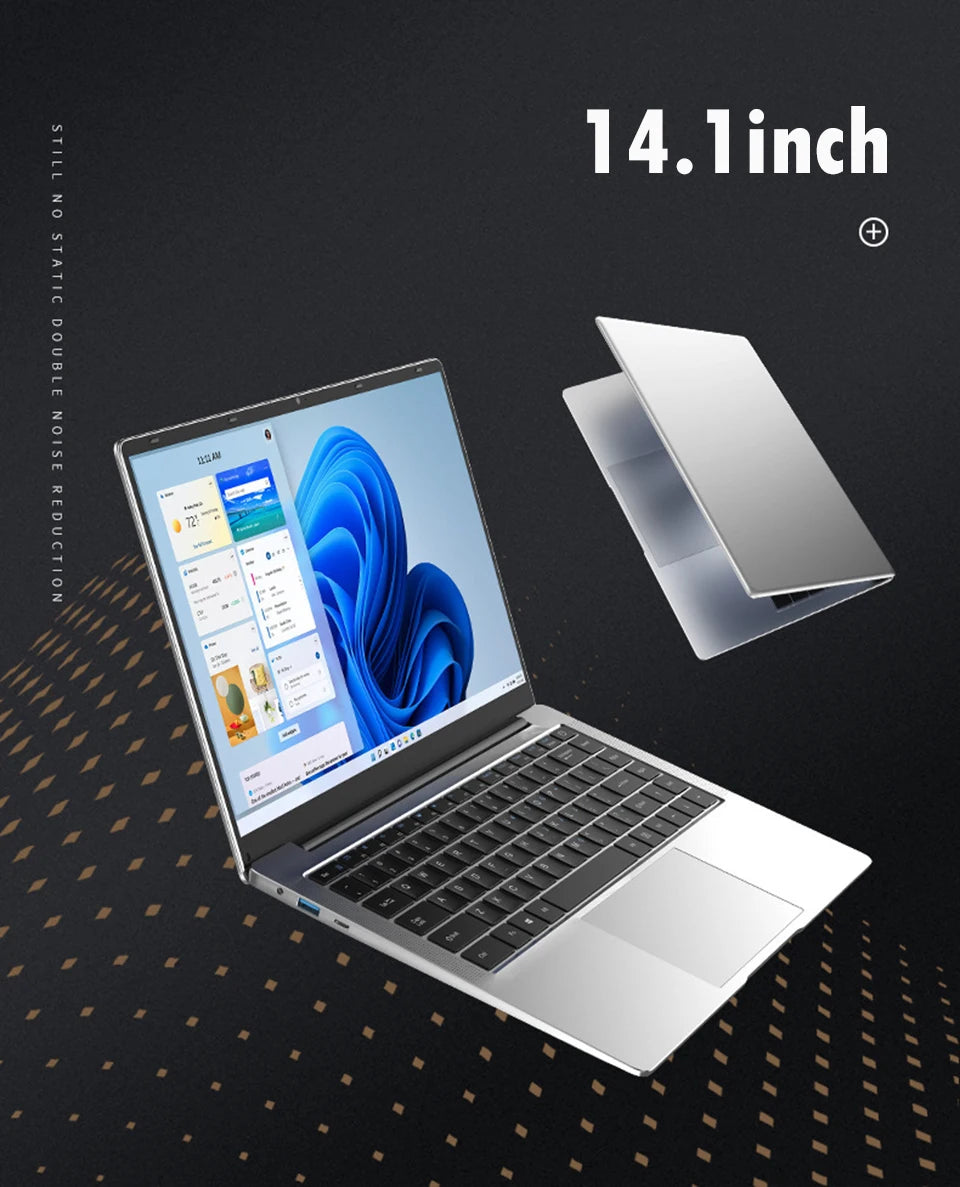 Computadora portátil de 14,1 pulgadas Windows 11 Intel Atom A3950 Netbook 1920*1080 portátil Intel 12GB RAM 1TB 2TB SSD ordenador portátiles