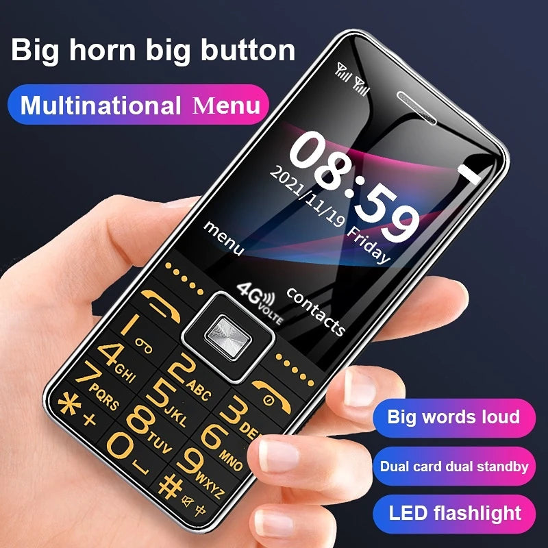 Precio bajo, teléfono con botón pulsador grande para personas mayores desbloqueado, tecla SOS, Dial de velocidad, remolque portátil, Sim, voz fuerte, antorcha barata