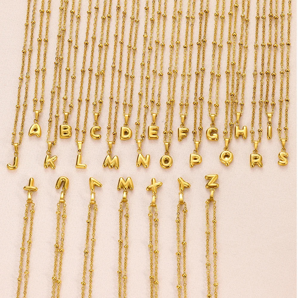 Mini Collares con letras bonitas de acero inoxidable para Mujer, accesorios de joyería minimalistas de Color dorado, Collares para Mujer Tendencia 2024