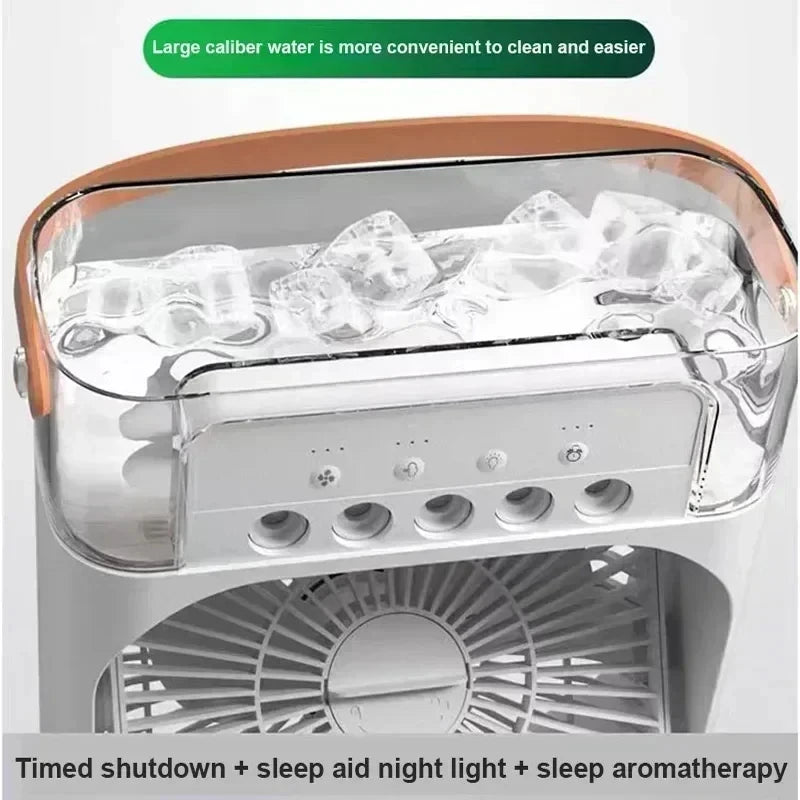 Nuevo ventilador 3 en 1, aire acondicionado, Mini enfriador de aire para el hogar, luz LED nocturna, humidificador portátil, ventilador de ajuste de aire, ventilador para oficina y hogar