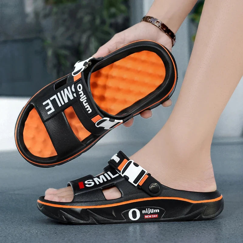 2025 nuevas zapatillas de masaje para hombres, sandalias para interiores y exteriores, zuecos deslizantes suaves y cómodos para la playa, zapatos casuales, Zapatillas de casa para hombres y mujeres