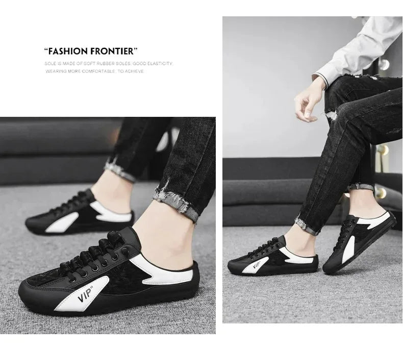 Zapatillas De verano para Hombre, Zapatos informales De fondo plano a la moda para Hombre, Zapatos De soporte De suela blanda, zapatillas De deporte para Hombre