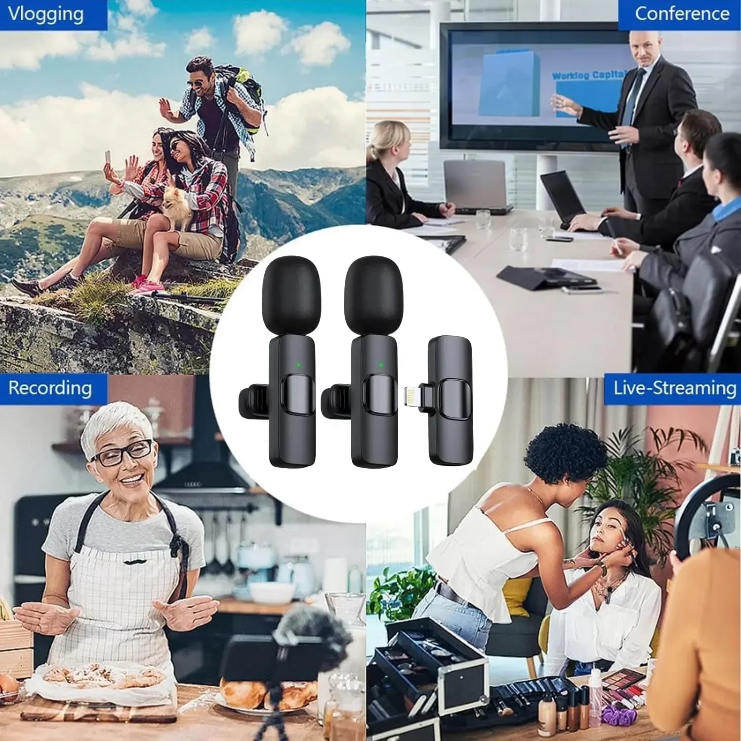 Mini micrófono inalámbrico para teléfonos móviles micrófono Lavalier inalámbrico para iPhone grabación de vídeo transmisión en vivo YouTube Tik