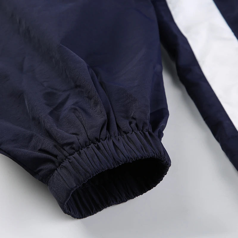 BIIKPIIK-Sudadera larga con capucha y cuello en V para mujer, abrigo informal con estampado de letras y rayas laterales, moda de otoño, combina con todo