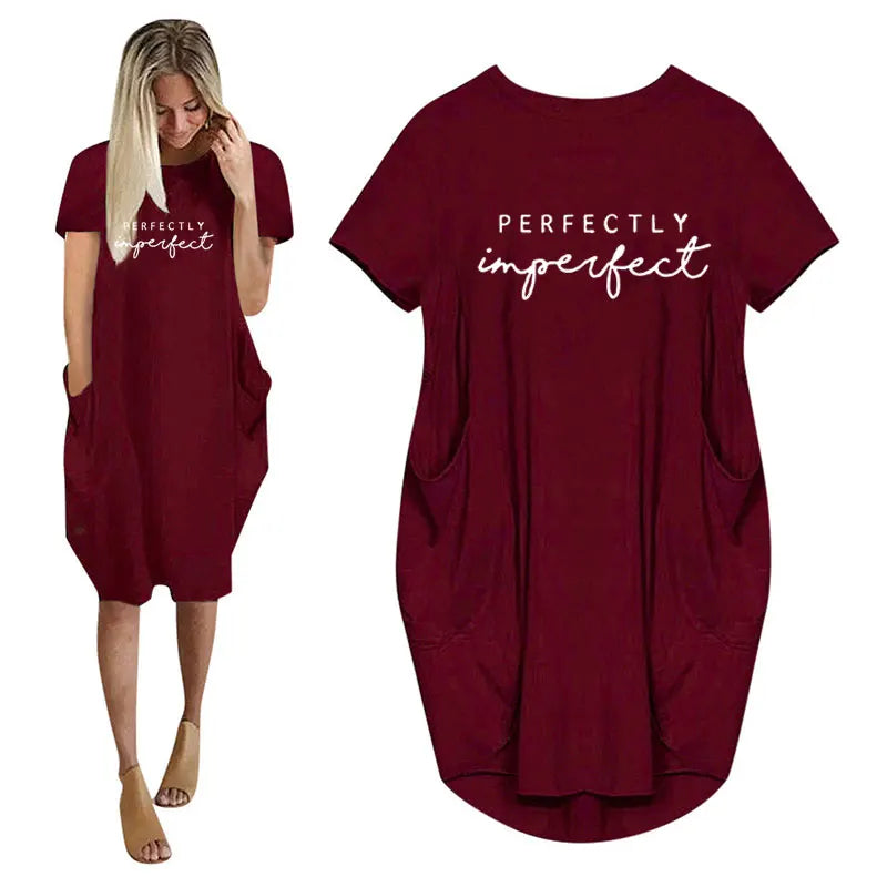 Vestido holgado de manga corta de verano para mujer, vestido de talla grande con bolsillo, estilo camiseta, Mini Vestidos informales sueltos de verano