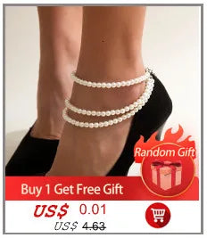 Nueva playa descalzo sandalia joyería elegante novia Sexy mujer moda encanto capa cadena enlace cuentas de cristal pie tobillera pulsera