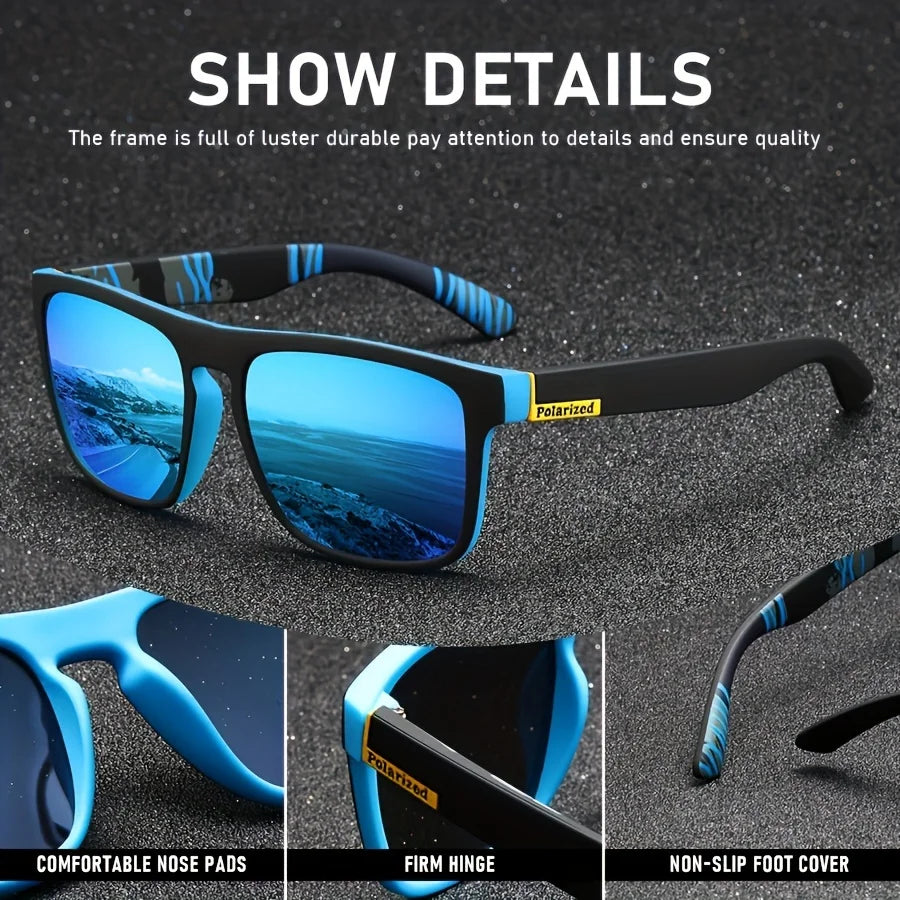 Gafas de sol polarizadas cuadradas Vintage a la moda para hombres y mujeres, gafas de sol de diseñador de marca de lujo para conducir y pescar, gafas para conductor UV400