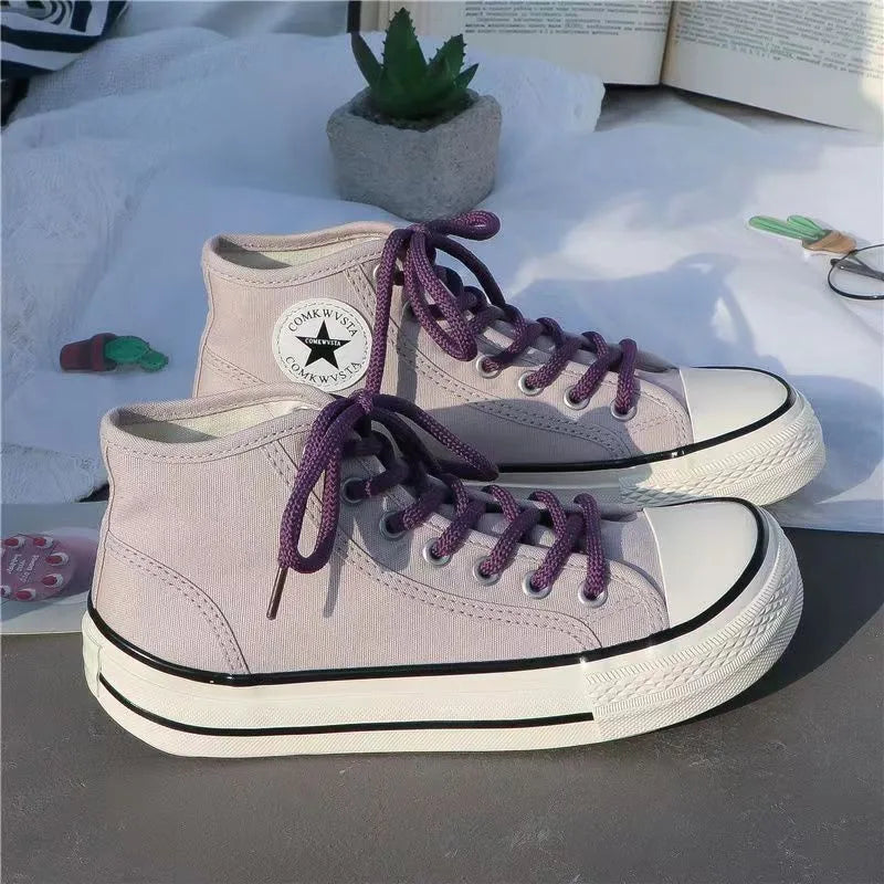 Zapatos De Mujer Tendencia, zapatillas De plataforma para Mujer, cabeza De Mango, Zapatos De lona informales para Mujer, zapatillas transpirables, Zapatos De Skateboard 2025