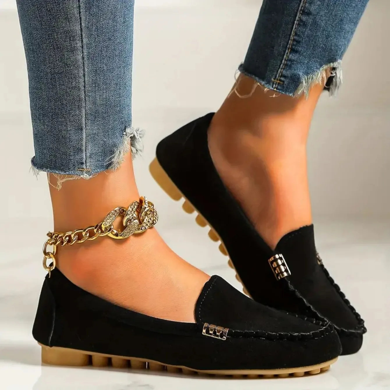 Zapatos informales para Mujer, mocasines planos para primavera y otoño, Zapatos planos De tela vaquera suave antideslizantes a la moda, 2024