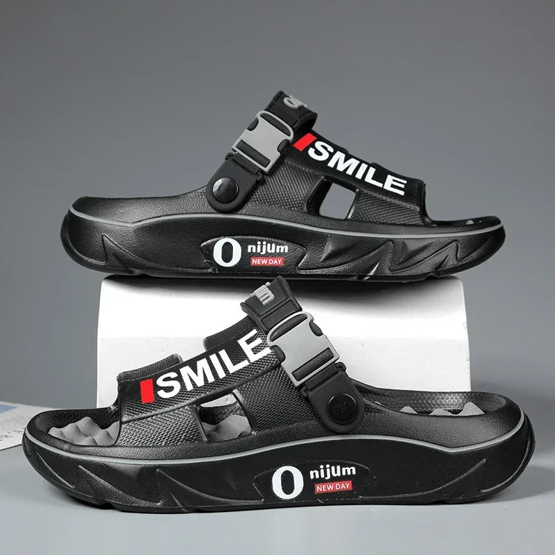 2025 nuevas zapatillas de masaje para hombres, sandalias para interiores y exteriores, zuecos deslizantes suaves y cómodos para la playa, zapatos casuales, Zapatillas de casa para hombres y mujeres