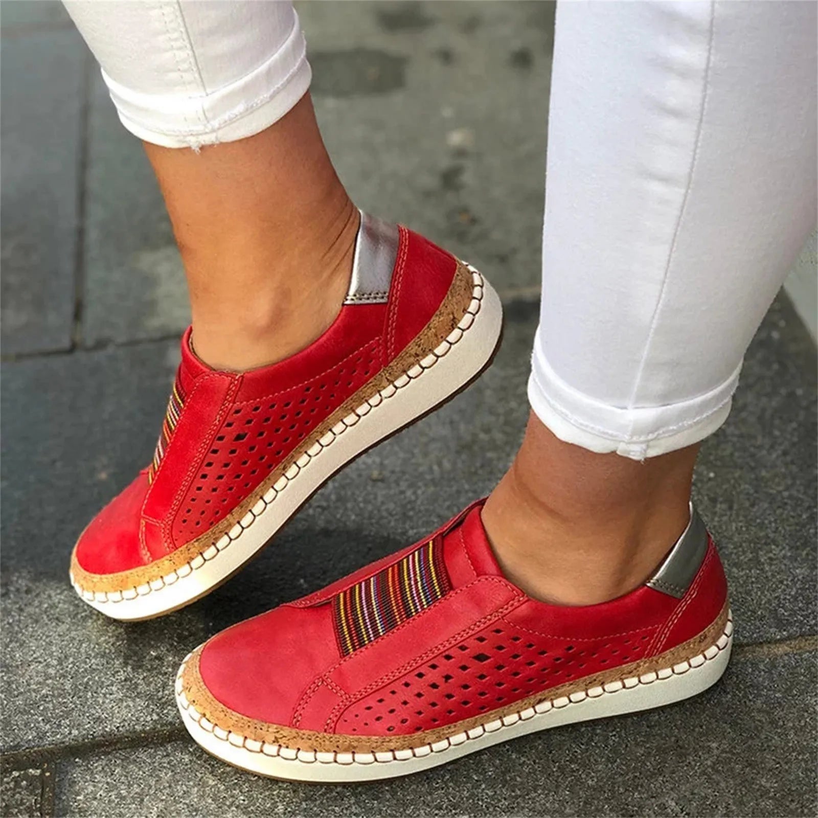 Zapatos de malla con agujeros para Mujer, calzado plano y transpirable, Tendencia 2024, 2024