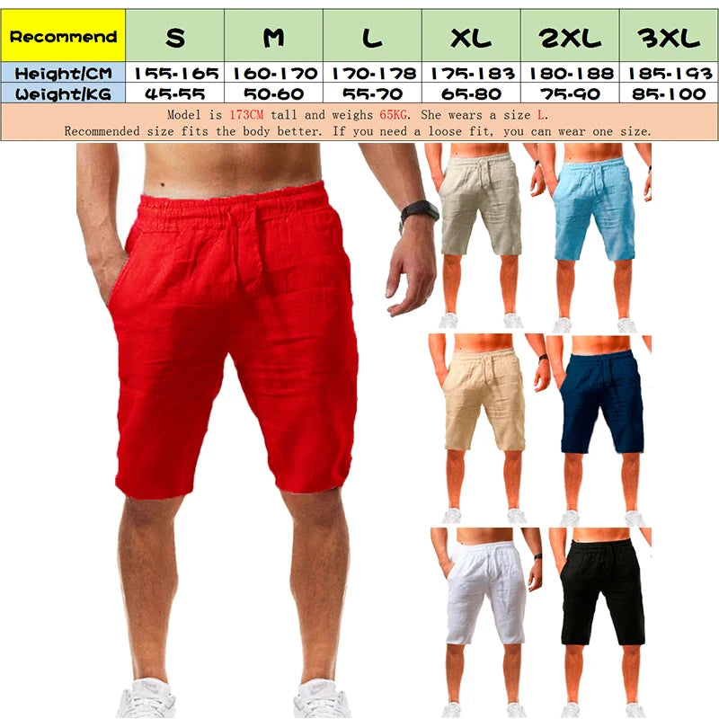 Ttrend New Men's Shorts  Cotton and Linen Beach Jogging  Leisure Sports Short Pants