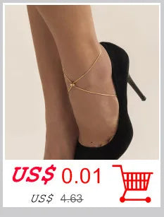 Nueva playa descalzo sandalia joyería elegante novia Sexy mujer moda encanto capa cadena enlace cuentas de cristal pie tobillera pulsera
