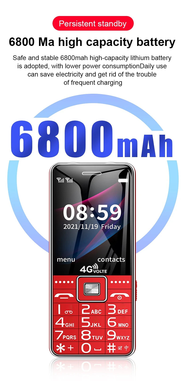 Precio bajo, teléfono con botón pulsador grande para personas mayores desbloqueado, tecla SOS, Dial de velocidad, remolque portátil, Sim, voz fuerte, antorcha barata