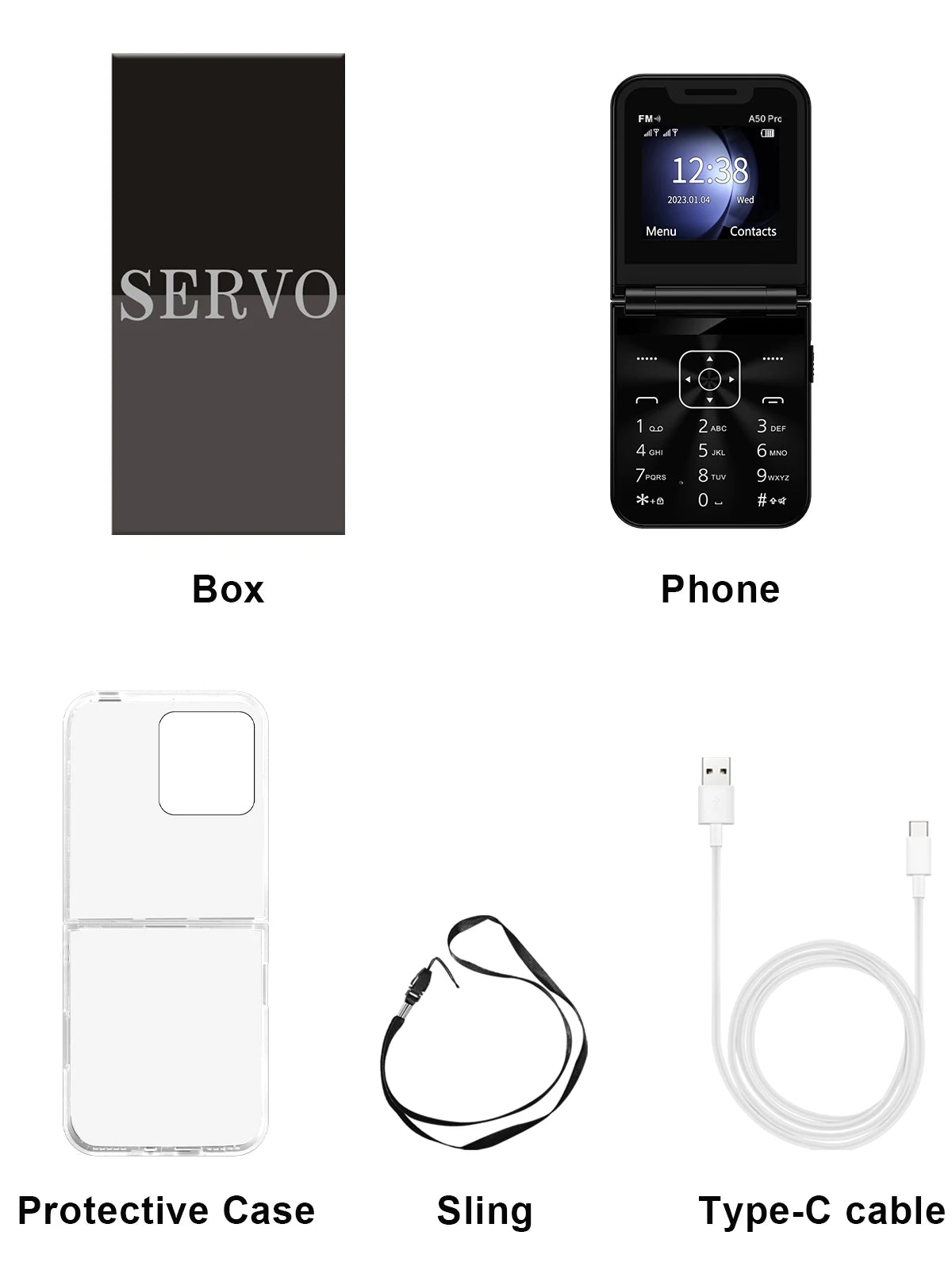 SERVO A50 PRO Flip teléfono móvil 2G GSM 2,4 "pantalla grabadora de llamadas automática marcación rápida 2 SIM televisores plegables oficial auténtico