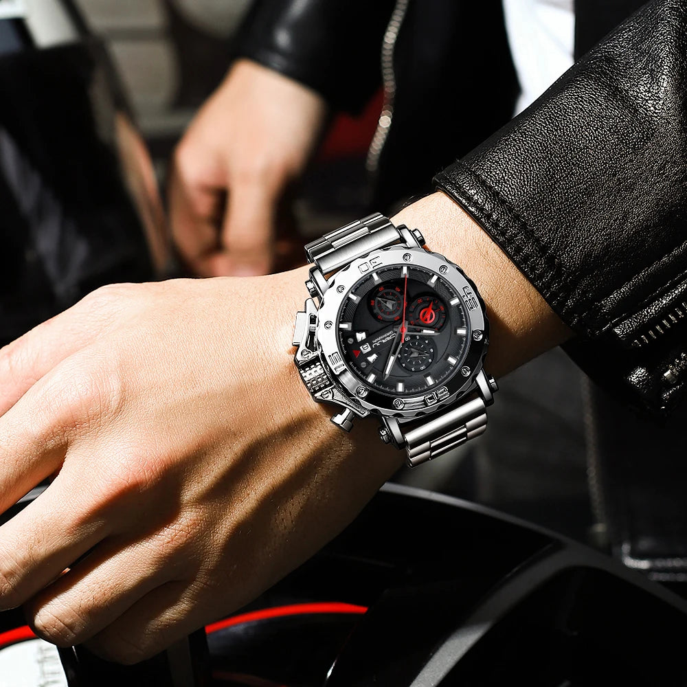2025 nuevo Reloj deportivo de cuarzo para Hombre, acero inoxidable 316L, zafiro, esfera grande, relojes para Hombre, Reloj resistente al agua 30M, Reloj para Hombre