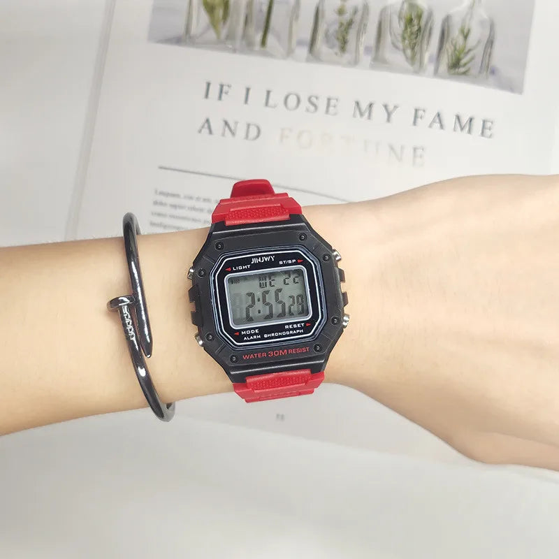 2025 relojes digitales para hombres, reloj de pulsera deportivo resistente al agua, reloj de pulsera LED electrónico dorado para mujeres, reloj informal para hombre
