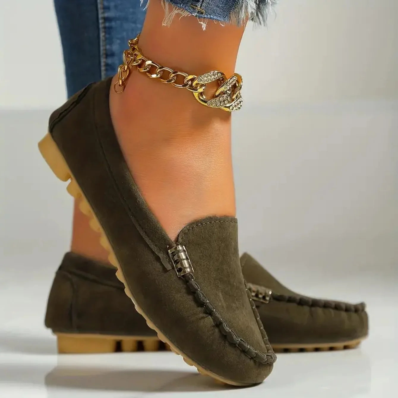 Zapatos informales para Mujer, mocasines planos para primavera y otoño, Zapatos planos De tela vaquera suave antideslizantes a la moda, 2024