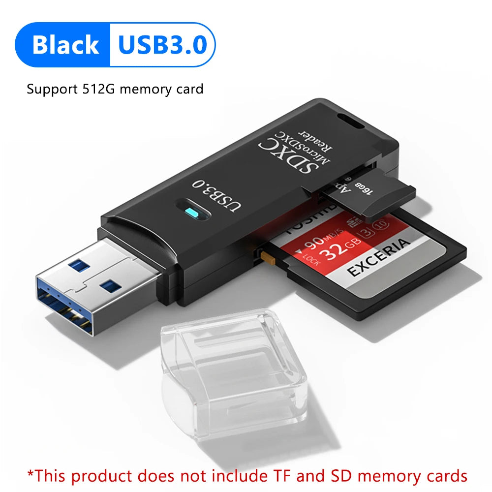 Lector de tarjetas USB 3,0 2 en 1, lector de tarjetas Micro TF sd, adaptador usb, lector de tarjetas de alta velocidad, tarjeta de memoria TF para PC, accesorios para ordenador portátil