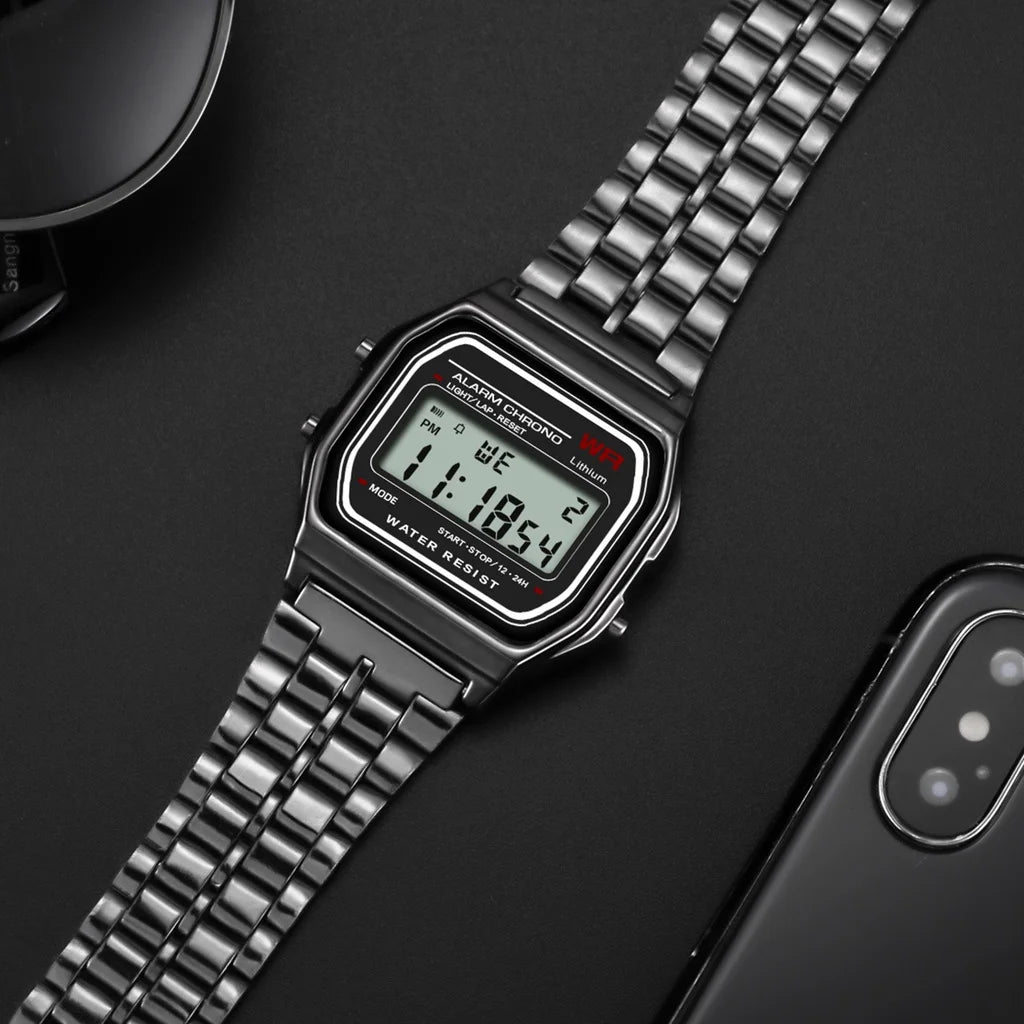 2025 relojes digitales para hombres, reloj de pulsera deportivo resistente al agua, reloj de pulsera LED electrónico dorado para mujeres, reloj informal para hombre