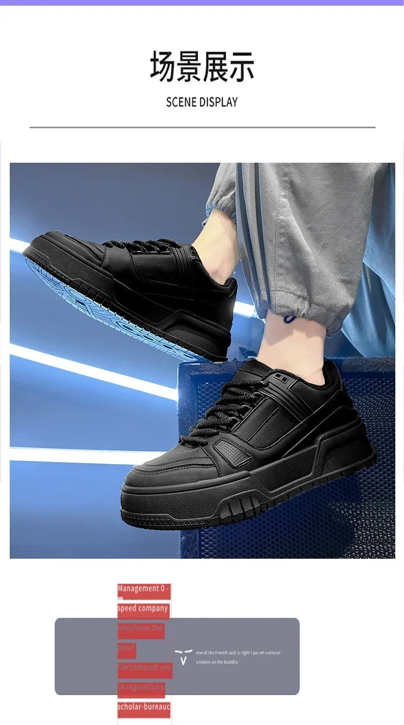 2025 nuevos zapatos de hombre tendencia de primavera todos los deportes ocio Color sólido zapatos bajos suelas gruesas aumentar la marea del pan zapatos