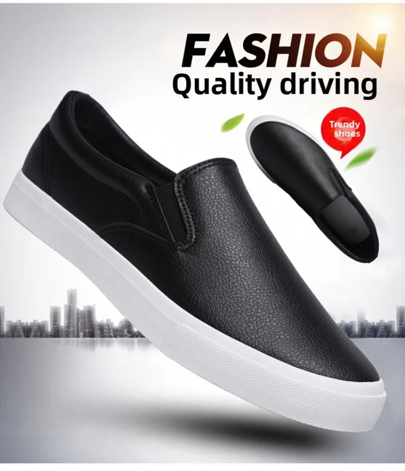 Zapatos Informales De Cuero Para Hombre, Calzado Plano Conciso, Mocasines Sin Cordones, 2 Colores, Moda De Primavera, Novedad